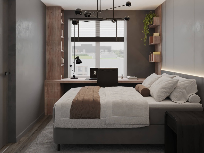 Sypialnia w inwestycji Home Factory, Warszawa Praga Północ