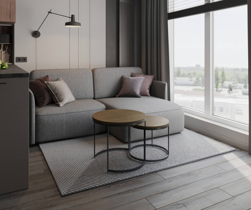 Salon w inwestycji Home Factory, Warszawa Praga Północ