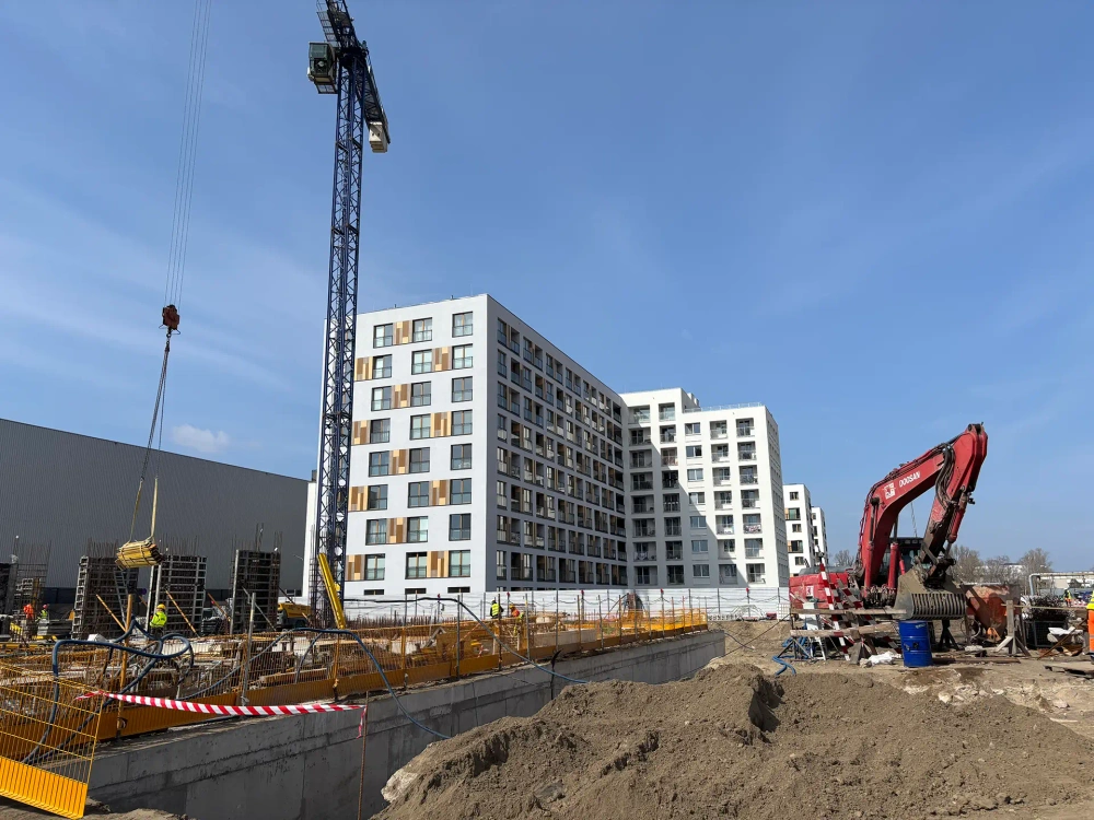 Postęp pracy budowy Home Factory, Warszawa Praga Północ